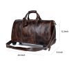 Large Leather Travel Duffel Bag with 2-rolling Spinner Wheel