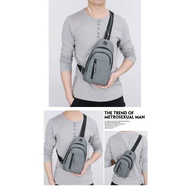 Small Water Resistan Crossbody Waist Bag With Earphone Hole