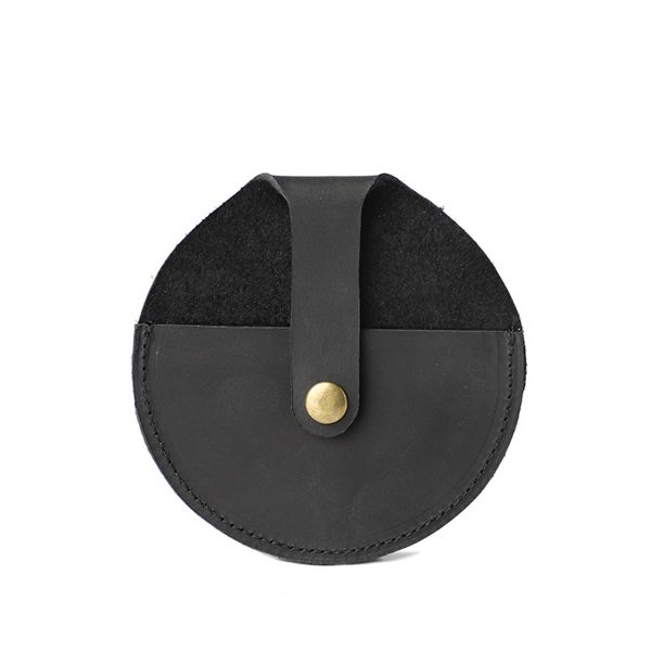 Genuine Leather Round vintage coin storage bag