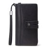 PU Leather Small vintage 3 times blocking Wristlet wallet
