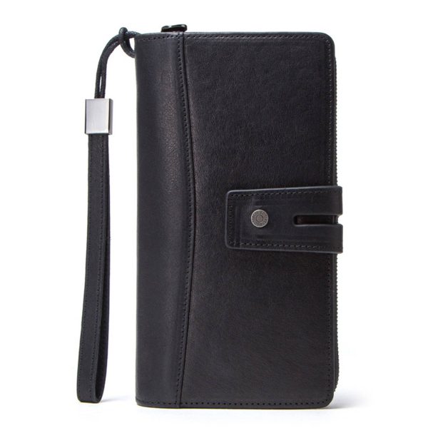 PU Leather Small vintage 3 times blocking Wristlet wallet