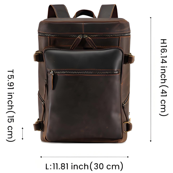 Genuine Leather Vintage Laptop Backpack for Travel