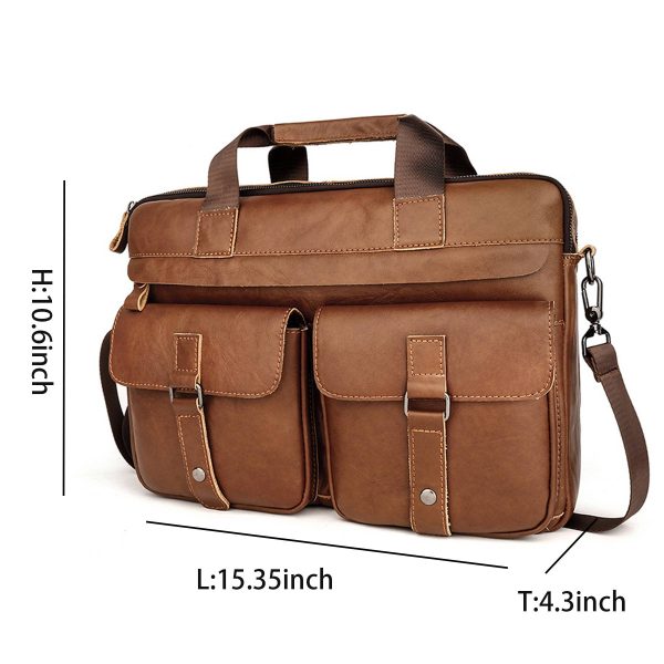 Vintage Leather Travel Messenger Office Crossbody Bag