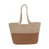 Cotton rope basket straw summer beach storage bag