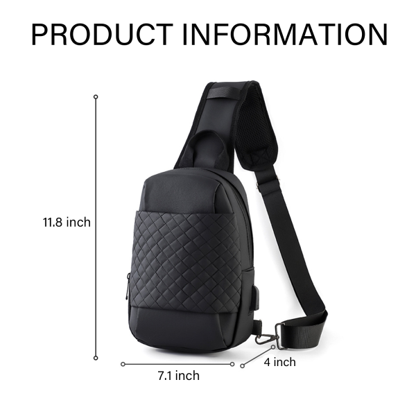 Water Repellent Cross Body Chest Bag For Men