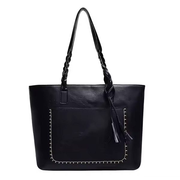 Large capacity tassel shoulder bag