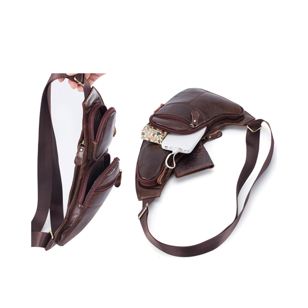Trendy Men's Genuine Leather Messenger Bag