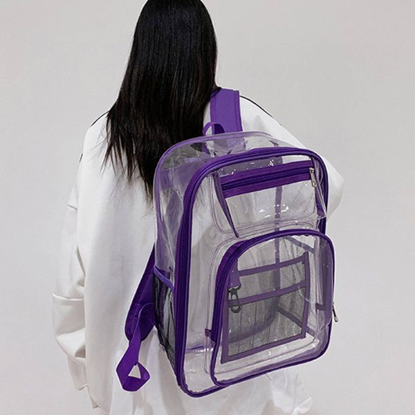 PVC transparent fashion backpack with teenager