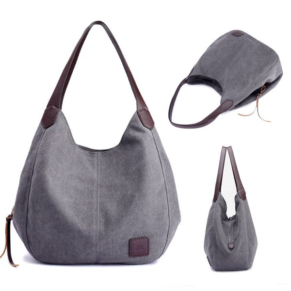 Canvas Women's Multi-pocket Tote Bag