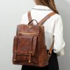 Vintage PU Leather Backpack