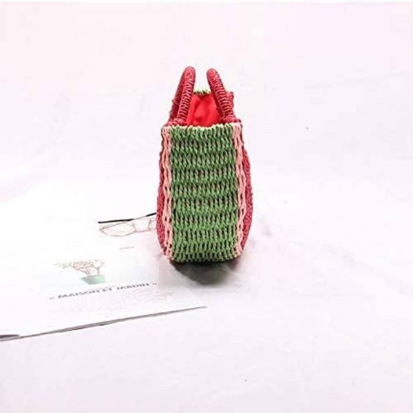 Semi-circle Rattan Watermelon Straw Handbags
