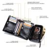 Genuine Leather Waterproof Large capacity three fold wallet