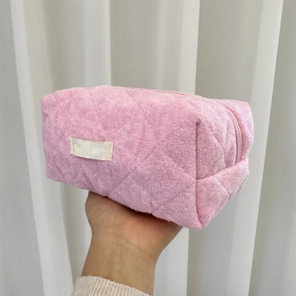 Dacron High-looking plush makeup toiletry bag