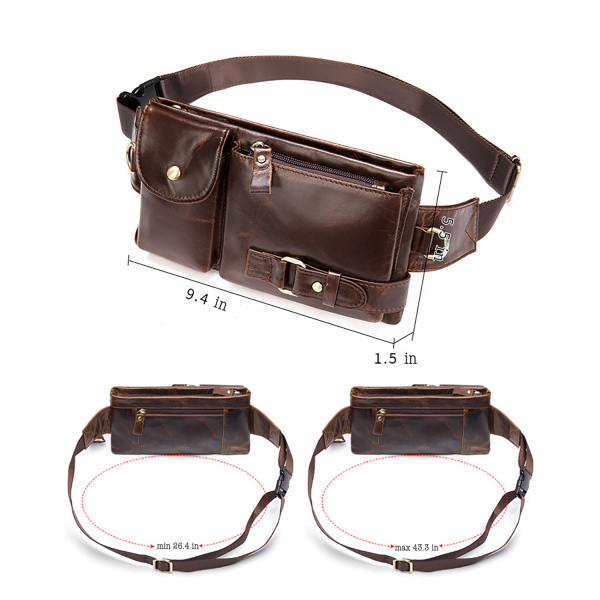 Custom Top-Layer Cowhide Leather Fanny Pack