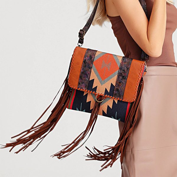 Cotton Colorful hand-woven and linen cross-body bag