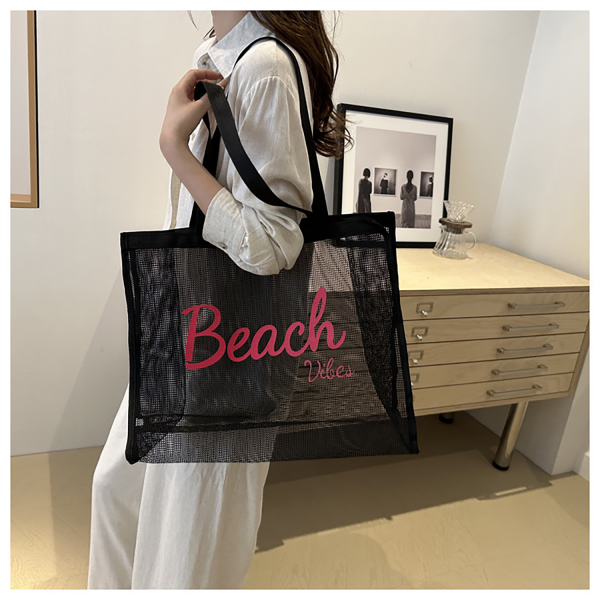 Large Capacity Sheer Mesh Beach Tote Bag