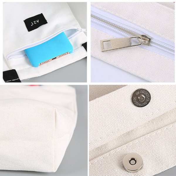 Cotton Heavy Beige Canvas Foldable Shopping Bag