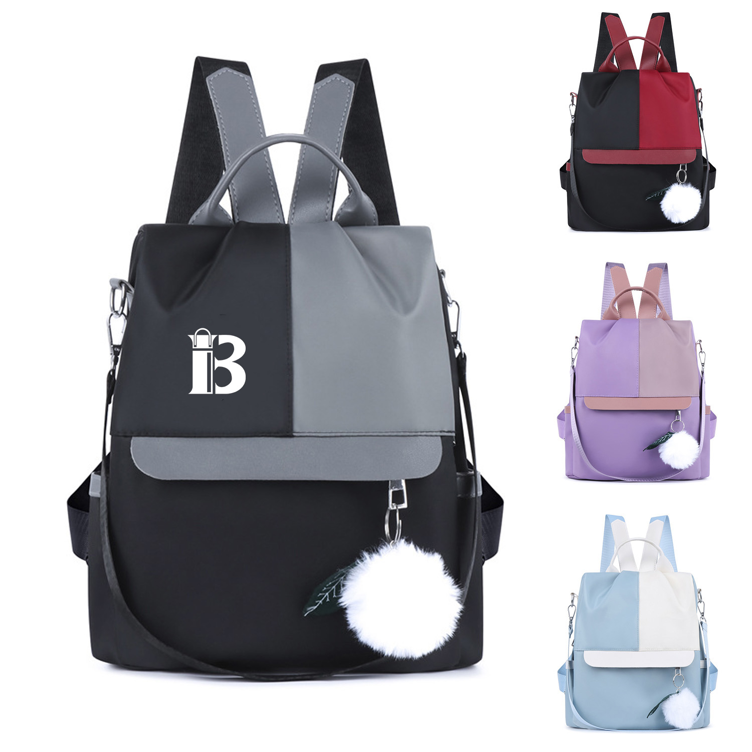 Oxford Patchwork Satchel Backpack