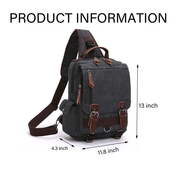 Canvas Cross-body Bag Anti-Theft For Women Men