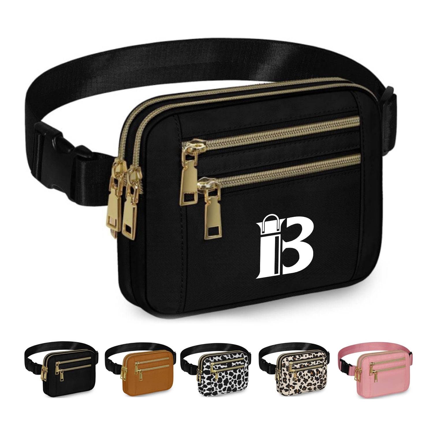 High-Capacity Polyester 4 Pockets Crossbody Fanny Pack