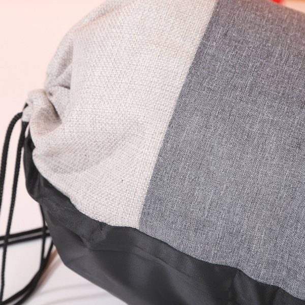 Linen Oxford Cloth Outdoor Splicing Drawstring Backpack