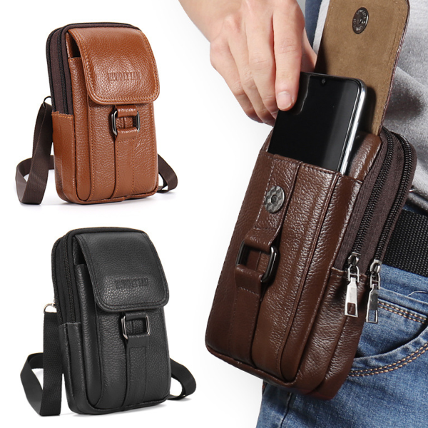 Genuine Leather Multi-functional Men's Waist Bag
