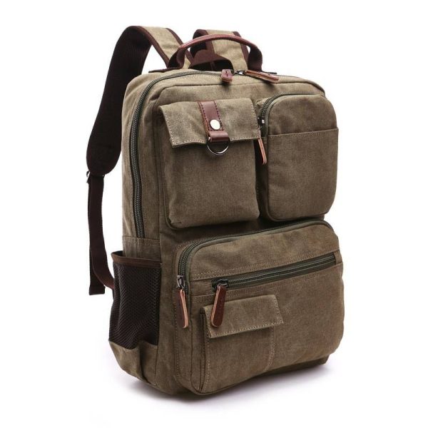 School Vintage Canvas Laptop Backpack