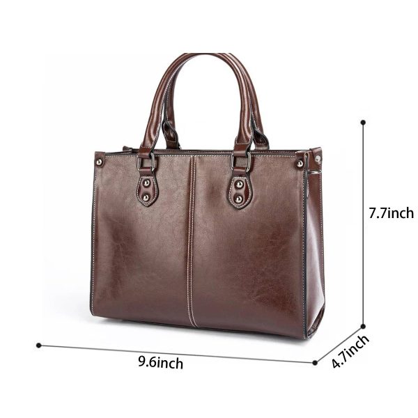 Vintage Vegan Leather Large Computer Laptop Messenger Bag