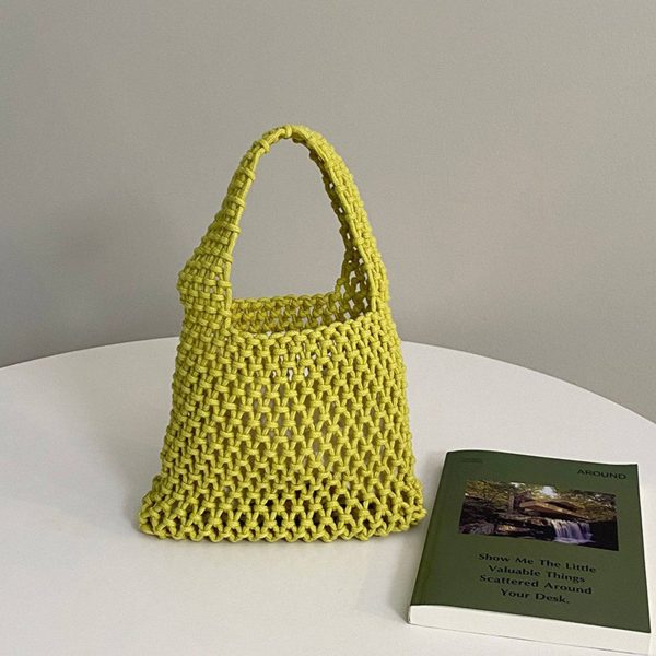Hand-woven Shoulder Drawstring Summer Beach Bag