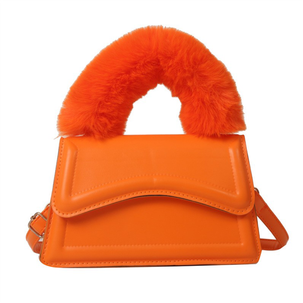 PU Solid Color Portable Diagonal Bag