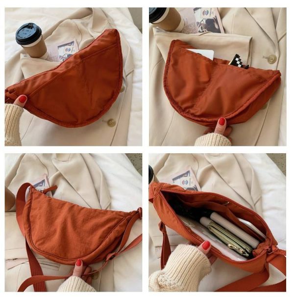 Nylon Lightweight Dumpling-Shaped Crossbody Shoulder Bag