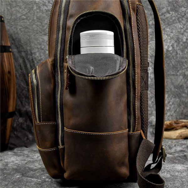 Large Capacity Leather Travel Retro Men's Backpack