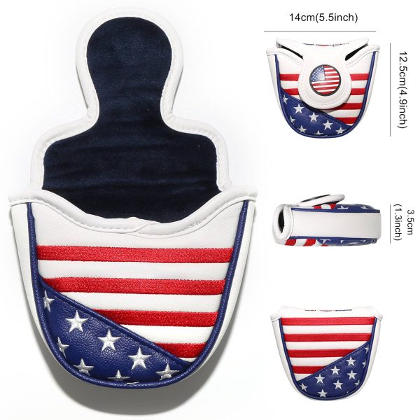PU Leather America Mallet Golf Putter Cover Headcover