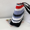 Coloured striped canvas tote bag