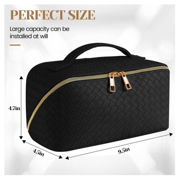 Leather Portable Waterproof Women Travel Makeup Bag