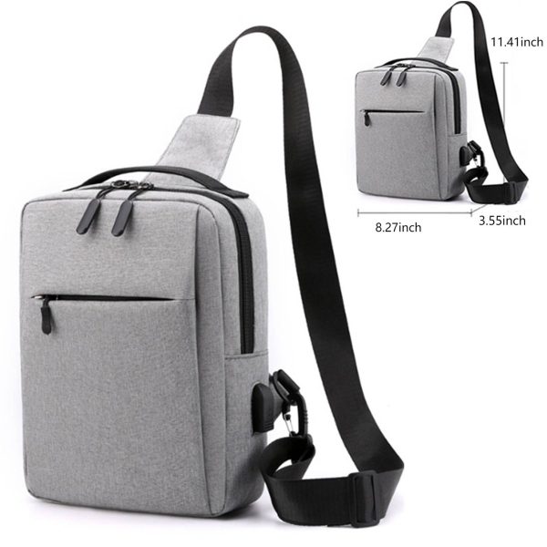 Oxford Waterproof Crossbody Bag With USB Charging Port