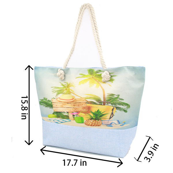 The PU Simple Single-Shoulder Canvas Beach Bag