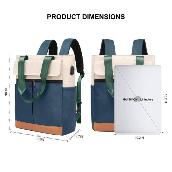 Nylon USB Convertible Daypack Laptop Computer Backpack