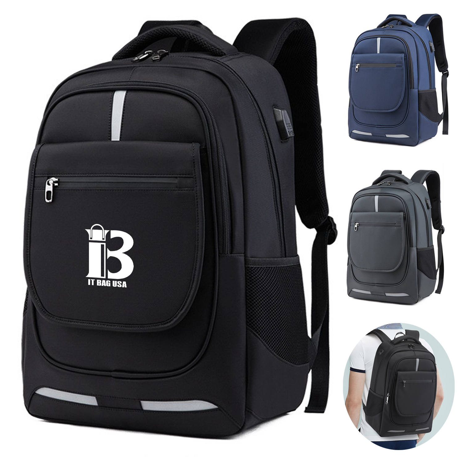 Slim Durable Canvas Laptop Backpack
