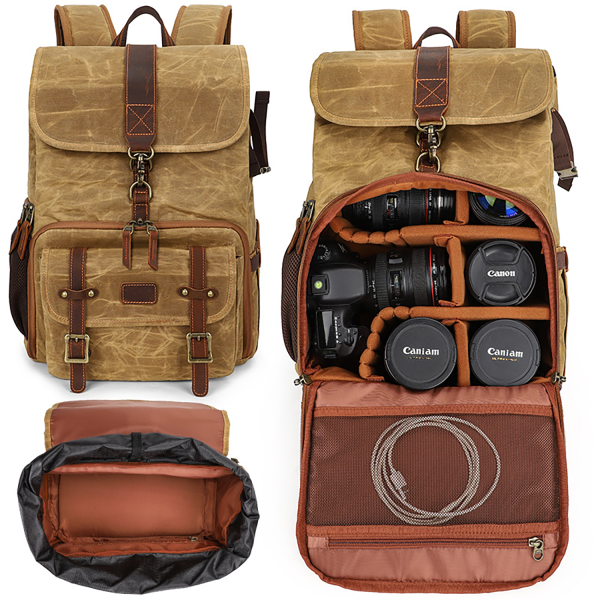 Canvas Waterproof Camera Backpack
