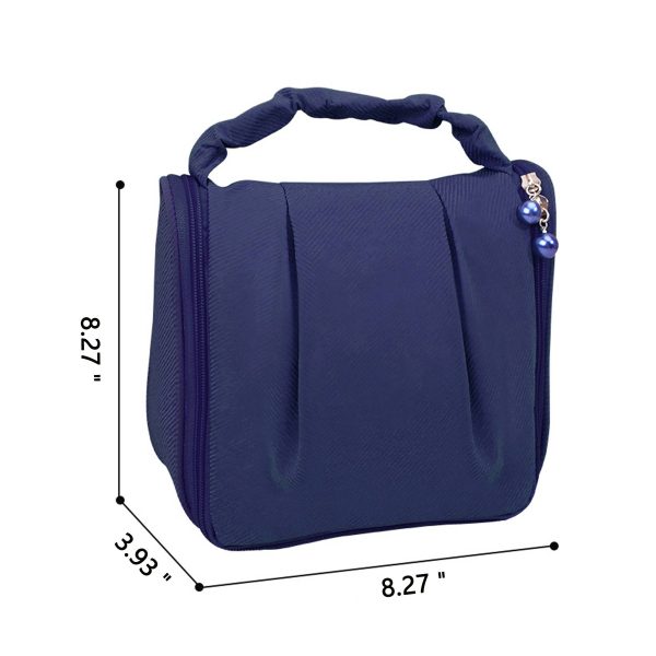 Polyester Handheld Pleated Zipper Makeup Bag