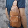 Genuine Leather Chest Bags for Travel Hiking