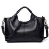 Genuine Leather Handle Satchel Shoulder Bag
