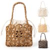 Wooden Tote Bag with a canvas drawstring pocket inside