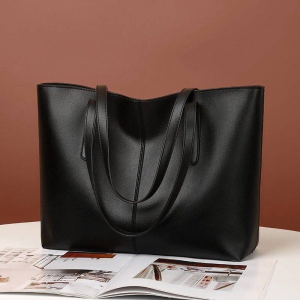 PU Leather Tote bag Retro shoulder handbag