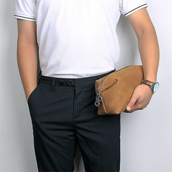 Leather Wearable Cosmetic bag