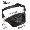 Genuine Leather Stylish Black Belt bag Fanny Pack