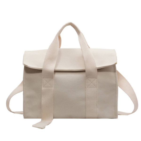 Canvas Crossbody Bag Simple Solid Color Handbag for Women