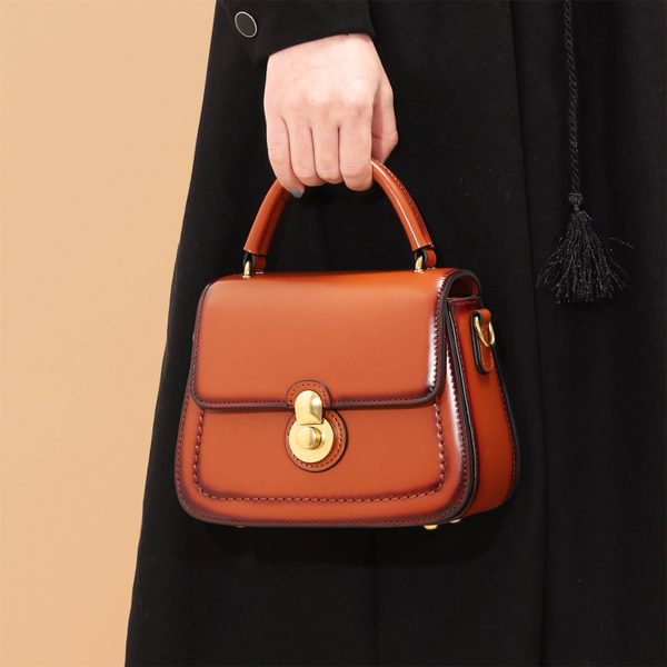 Genuine Leather scalloped portable Cross-body Bag Women