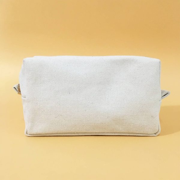 Canvas Cosmetic Bag Zipper Pouch Stand Up Design